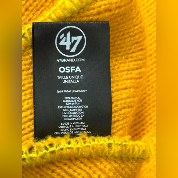 47 Brand Pittsburgh Steelers logo Black & yellow Pom-pom Beanie. Like new hat - Picture 4 of 5